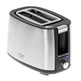 Adler | AD 3214 | Toaster | Power 750 W | Number of slots 2 | Housing material Stainless steel | Silver
