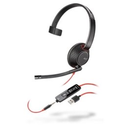 Poly BLACKWIRE 5210,C5210,USB-A,WW Poly | USB-A Headset | Built-in microphone | Yes | Black | USB Type-A | Wired | Blackwire 52