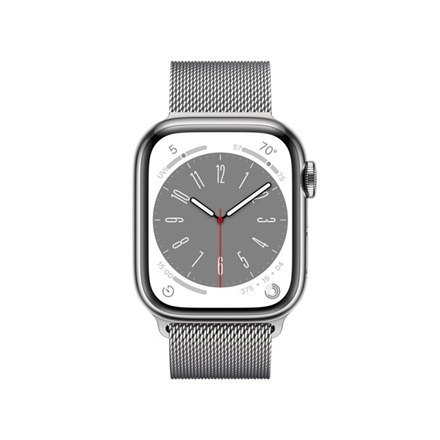 Apple Watch | Series 8 (GPS + Cellular) | Smart watch | Stainless steel | 45 mm | Silver | Apple Pay | 4G | Water-resistant | Du