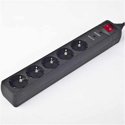 Gembird SPG5-C-15 - surge protector | Output Connector Qty 5 | 4.6 m | Black
