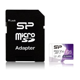 Silicon Power | Superior Pro | 128 GB | micro SDXC | Flash memory class 10 | with Adapter