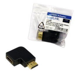Adapter HDMI, AM do AF w 90-stopniowym płaskim kącie Logilink