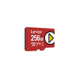 Lexar Play UHS-I MicroSDXC, 256 GB, pamięć flash klasy 10, czerwony, 150 MB/s
