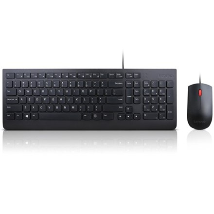 Lenovo | Black | Essential | Essential Wired Keyboard and Mouse Combo - US English with Euro symbol | Keyboard and Mouse Set | W