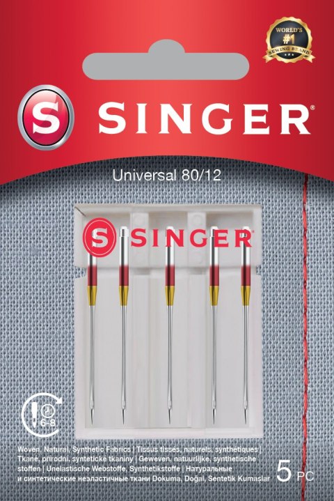 Singer | Universal Needle 80/12 5PK for Woven Fabrics