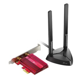 TP-LINK AX3000 Adapter PCIe Wi-Fi 6 Bluetooth 5.0 TX3000E 2,4GHz/5GHz, typ anteny 2xHigh-Gain External Antennas, 574+2402 Mbit/s