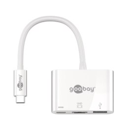 Goobay USB-C to HDMI/USB-C/USB-A 3.0 Multiport Adapter Biały