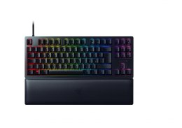 Razer Huntsman V2 Tenkeyless, Optical Gaming Keyboard, RGB LED light, Nordic, Black, Wired, Clicky Purple Switch