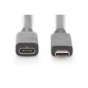 Digitus | USB-C extension cable | Female | 24 pin USB-C | Male | Black | 24 pin USB-C | 2 m