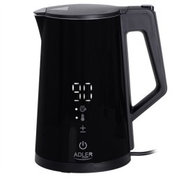 Adler Kettle AD 1345b Electric, 2200 W, 1.7 L, Stainless steel, 360° rotational base, Black