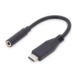 Digitus | USB-C to headphone jack adapter | Female | 24 pin USB-C | Mini-phone stereo 3.5 mm | Black | 0.2 m