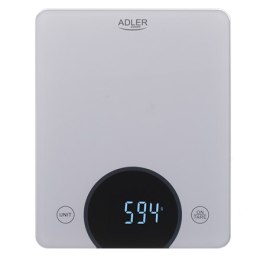 Adler Waga kuchenna AD 3173s Waga maksymalna (pojemność) 10 kg, Podziałka 1 g, Typ wyświetlacza LED, Szary