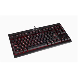 Corsair K63 Compact Mechanical Gaming Keyboard, podświetlenie LED RGB, US, przewodowa, Red/Black, Red Switch