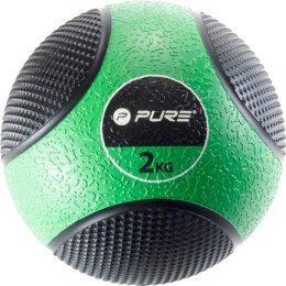Pure2Improve Medicine Ball, 2 kg Black/Green, guma