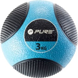 Pure2Improve Medicine Ball, 3 kg Black/Blue, guma