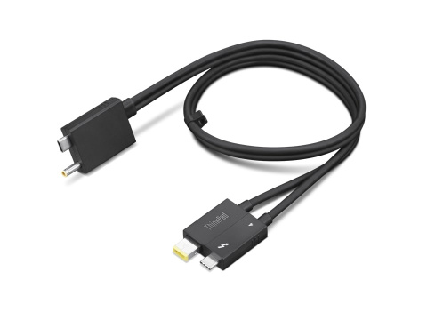 Lenovo | Thunderbolt cable | 24 pin USB-C | Slim Tip | Black | 24 pin USB-C/power DC jack | 0.7 m