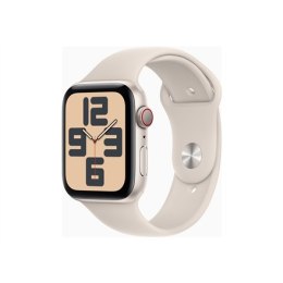Apple Apple Watch SE (GPS + Cellular) Inteligentny zegarek 4G Aluminium Starlight 44 mm Apple Pay Odbiornik GPS/GLONASS/Galileo/