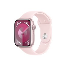 Apple Series 9 (GPS) Inteligentny zegarek Wykonane w 100% z aluminium pochodzącego z recyklingu Jasnoróżowy 45 mm Odbiornik Appl