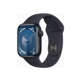 Apple Series 9 (GPS) Inteligentny zegarek Wykonany w 100% z aluminium pochodzącego z recyklingu Midnight 41 mm Odbiornik Apple P
