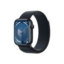 Apple Series 9 (GPS) Inteligentny zegarek Wykonany w 100% z aluminium pochodzącego z recyklingu Midnight 45 mm Odbiornik Apple P