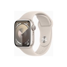 Apple Series 9 (GPS) Inteligentny zegarek Wykonany w 100% z aluminium pochodzącego z recyklingu Starlight 41 mm Odbiornik Apple 