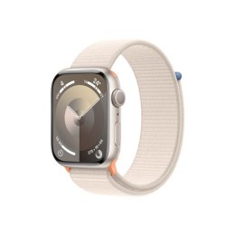 Apple Series 9 (GPS) Inteligentny zegarek Wykonany w 100% z aluminium pochodzącego z recyklingu Starlight 45 mm Odbiornik Apple 