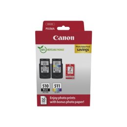 Canon Black Colour (cyan, magenta, yellow) Ink cartridge / paper kit Canon PG-510/CL-511 Photo Paper Value Pack