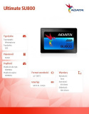 ADATA | Ultimate SU800 | 512 GB | SSD form factor 2.5"" | SSD interface SATA | Read speed 560 MB/s | Write speed 520 MB/s