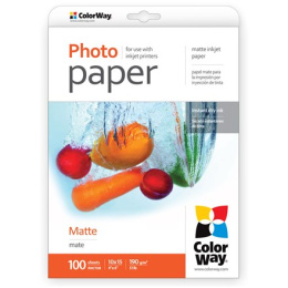 ColorWay Matte Photo Paper, 100 sheets, 10x15, 190 g/m?