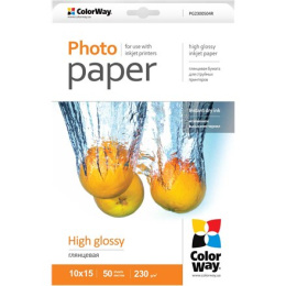 ColorWay High Glossy Photo Paper, 50 sheets, 10x15, 230 g/m?