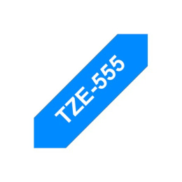 Brother TZe-555 Taśma laminowana White On Blue, TZe, 8 m, 2,4 cm