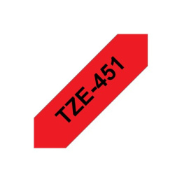 Brother TZe-451 Taśma laminowana Black On Red, TZe, 8 m, 2,4 cm