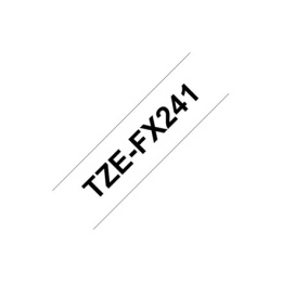 Brother TZe-FX241 Elastyczna taśma laminowana ID czarno na białym, TZe, 8 m, 1,8 cm