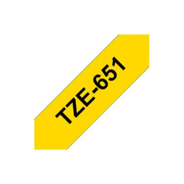 Brother TZe-651 Taśma laminowana Black On Yellow, TZe, 8 m, 2,4 cm