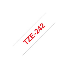 Brother TZe-242 Taśma laminowana czerwona na białym, TZ, 8 m, 1,8 cm