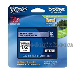 Brother TZe-131 Laminated Tape Black on Clear, TZe, 8 m, 1.2 cm