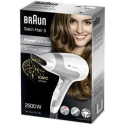Braun | Hair Dryer | Satin Hair 5 HD 580 | 2500 W | Number of temperature settings 3 | Ionic function | White/ silver