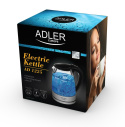 Adler | Kettle | AD 1225 | Standard | 2000 W | 1.7 L | Glass | 360° rotational base | Transparent/Stainless steel