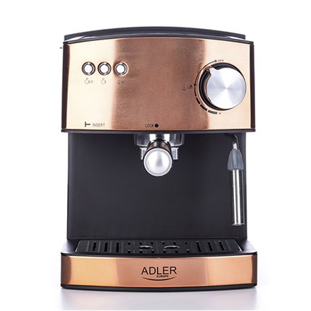 Adler | Espresso coffee machine | AD 4404cr | Pump pressure 15 bar | Built-in milk frother | Semi-automatic | 850 W | Cooper/ bl