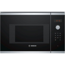 Bosch Microwave Oven BFL523MS0 20 L, Retractable, Rotary knob, Touch Control, 800 W, Stainless steel/ black, Built-in, Defrost f