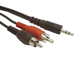 Cablexpert 1.5m, 3.5mm/2xRCA, M/M 1.5 m, Czarny, Czerwony, Biały
