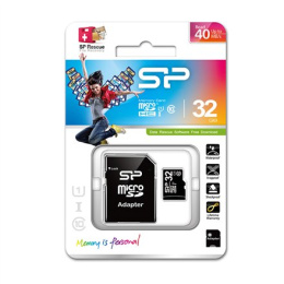 Silicon Power 32 GB, MicroSDHC, Flash memory class 10, SD adapter