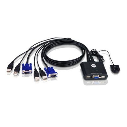 Aten 2-Port USB VGA Cable KVM Switch with Remote Port Selector Aten | KVM Cable KVM Switches CS22U Search Product or keyword 